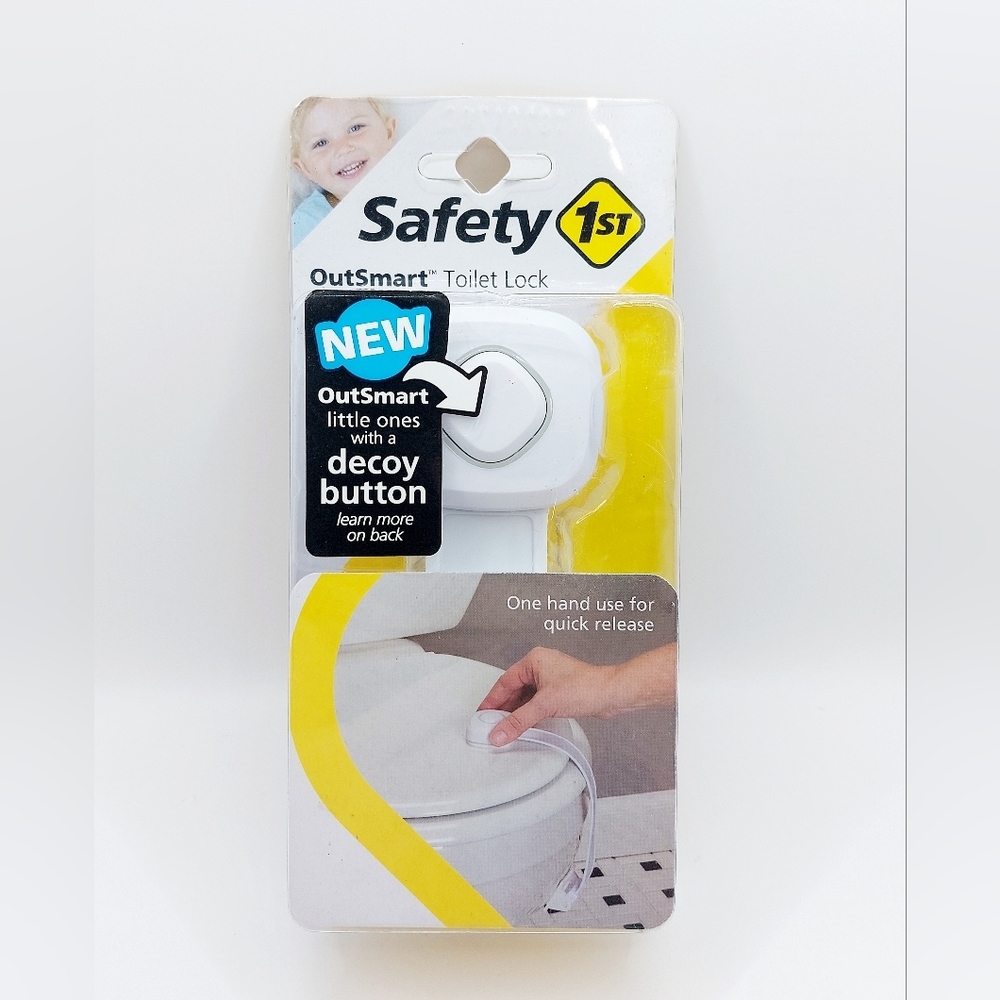 Safety 1st OutSmart Toilet Lock White Decoy‎ Button Fits Most Toilets